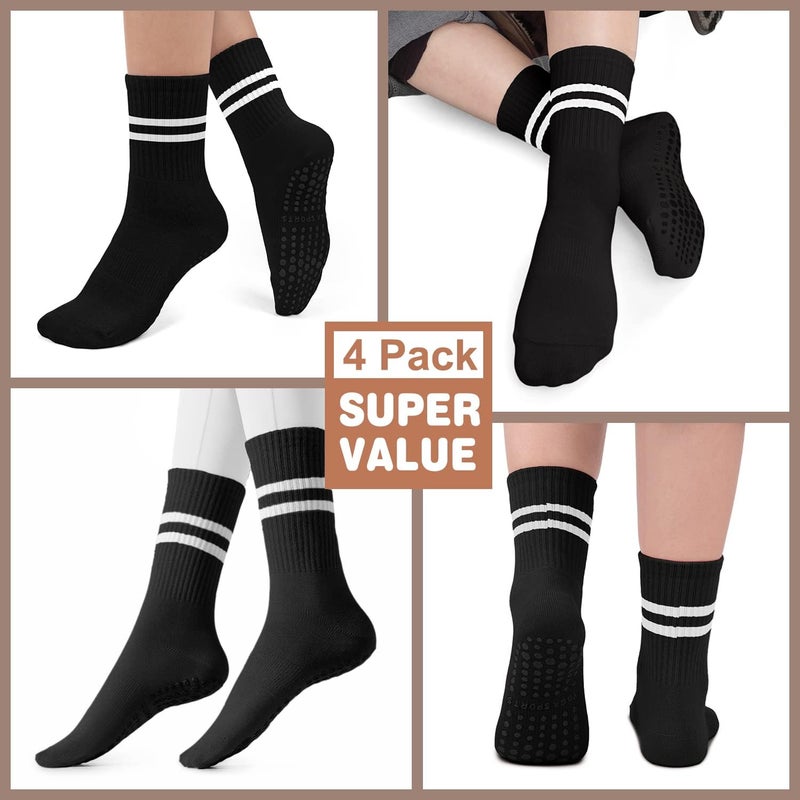 BLONGW Pilates Socks with Grips for Women, Non-Slip Yoga Athletic Socks for Barre Barefoot Workout Hospital - Image 4